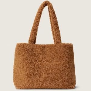 Victoria Secret PINK Plush Light Brown Bag